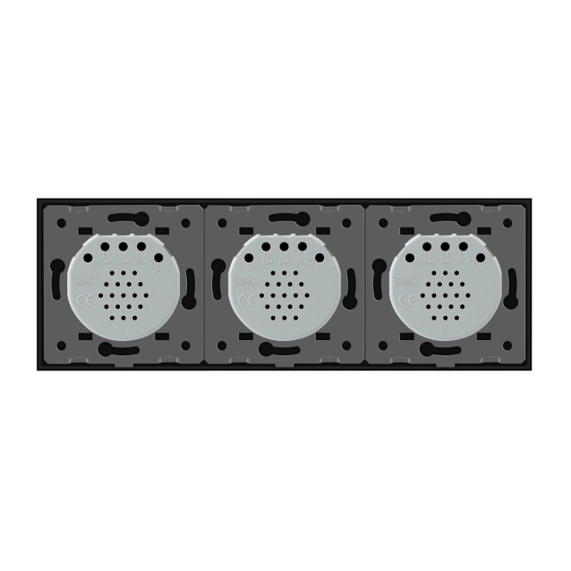 Умный сенсорный ZigBee выключатель 6 сенсоров (2-2-2) Livolo черный (VL-C702Z/C702Z/C702Z-12)