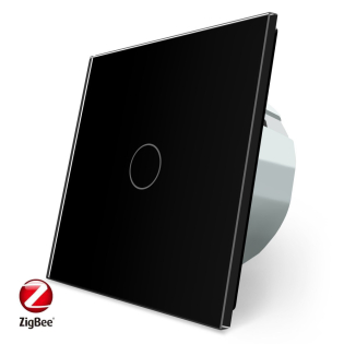 Умный сенсорный ZigBee выключатель 1 сенсор Livolo черный стекло (VL-C701Z-12)