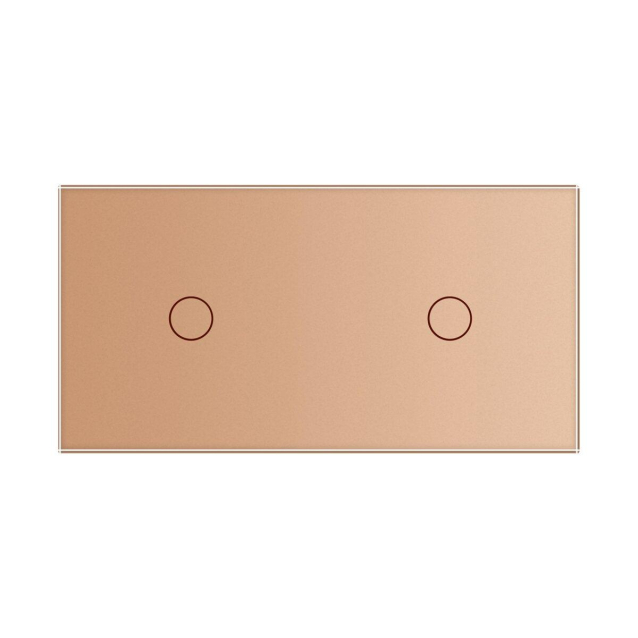 Умный сенсорный ZigBee выключатель 2 сенсора (1-1) Livolo золото (VL-C701Z/C701Z-13)