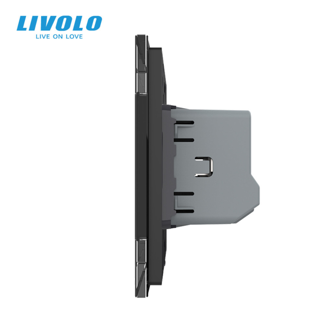 Умный сенсорный регулятор скорости вентилятора Livolo черный (VL-C7FC1GZ-2BP)