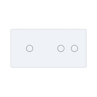 Умный сенсорный ZigBee выключатель 3 сенсора (1-2) Livolo белый стекло (VL-C701Z/C702Z-11)