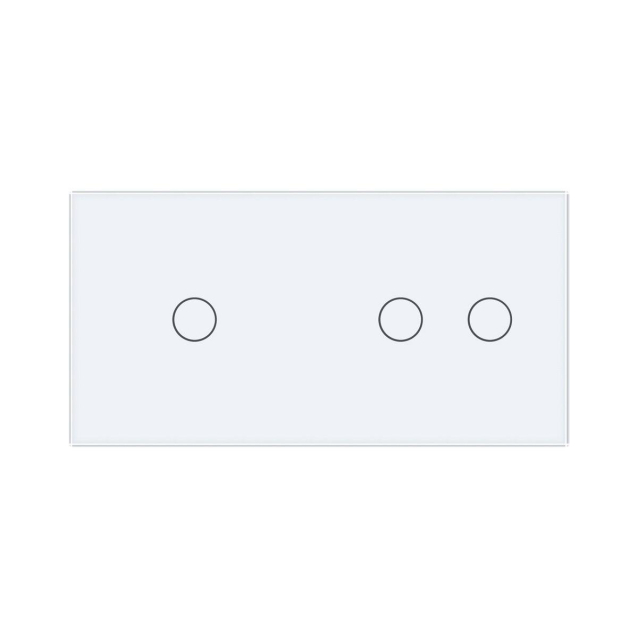 Умный сенсорный ZigBee выключатель 3 сенсора (1-2) Livolo белый стекло (VL-C701Z/C702Z-11)