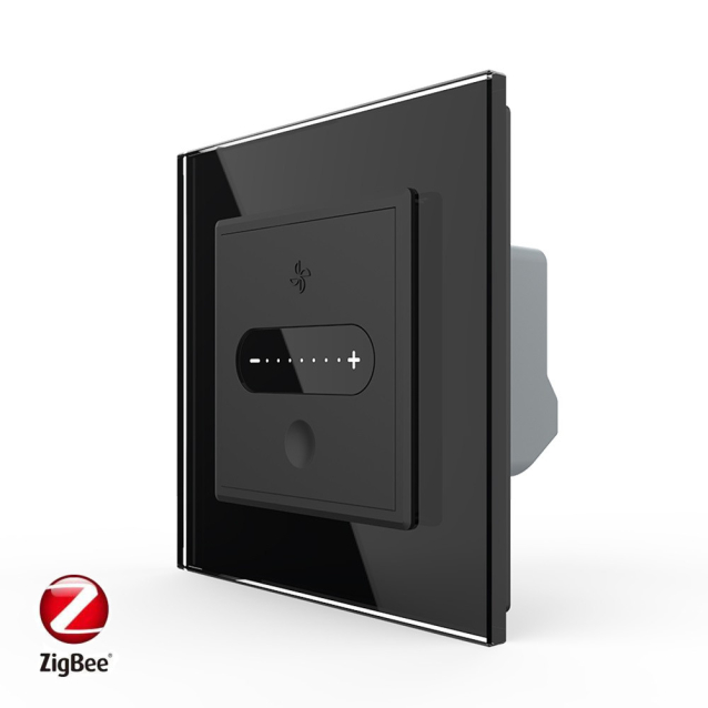 Умный сенсорный регулятор скорости вентилятора Livolo черный (VL-C7FC1GZ-2BP)