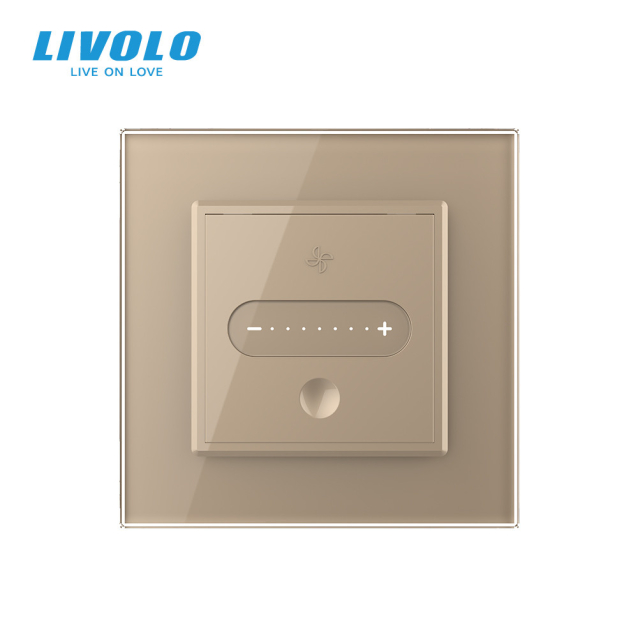 Умный сенсорный регулятор скорости вентилятора Livolo золотой (VL-C7FC1GZ-2AP)