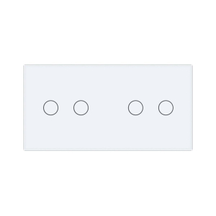 Умный сенсорный ZigBee выключатель 4 сенсора (2-2) Livolo белый стекло (VL-C702Z/C702Z-11)