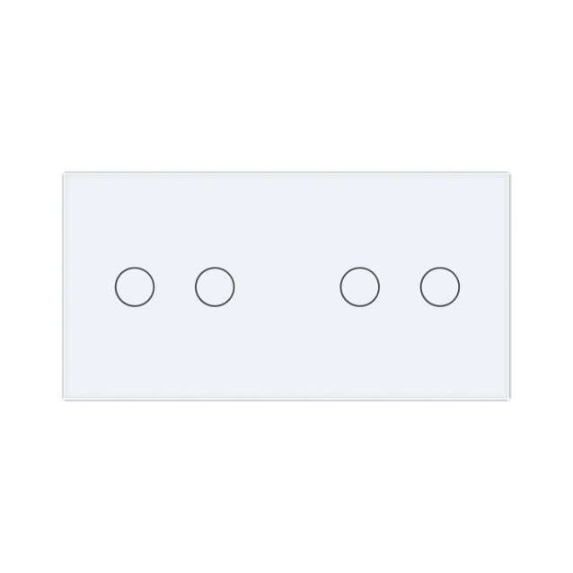 Умный сенсорный ZigBee выключатель 4 сенсора (2-2) Livolo белый стекло (VL-C702Z/C702Z-11)