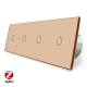 Умный сенсорный ZigBee выключатель 4 сенсора (1-1-1-1) Livolo золото стекло (VL-C704Z-13)