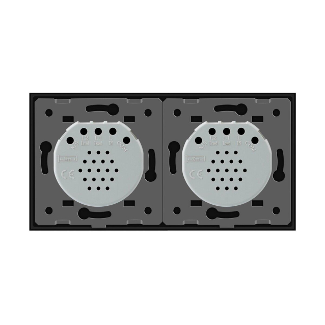Умный сенсорный ZigBee выключатель 2 сенсора (1-1) Livolo черный (VL-C701Z/C701Z-12)