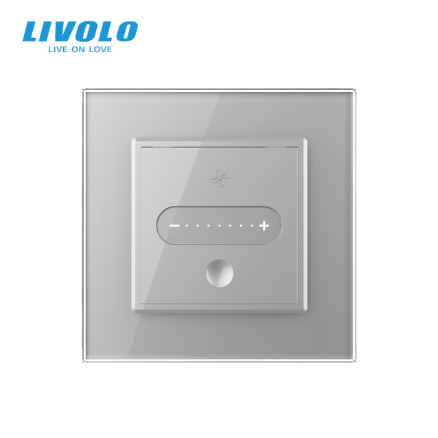 Умный сенсорный регулятор скорости вентилятора Livolo серый (VL-C7FC1GZ-2IP)