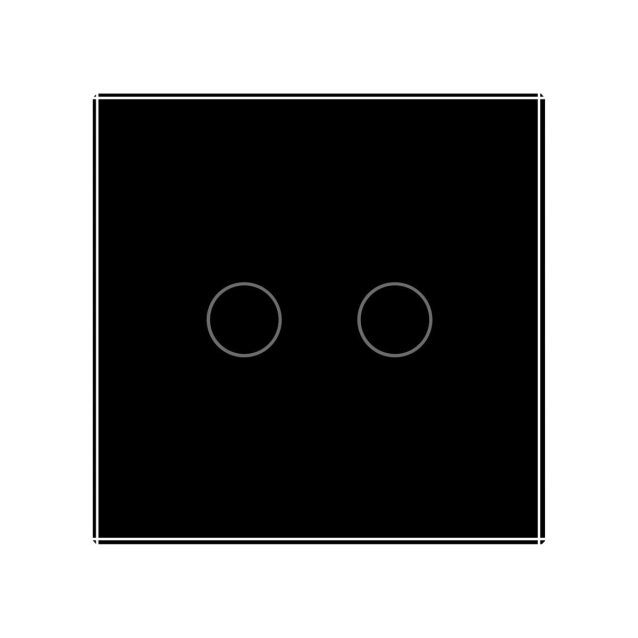 Умный сенсорный ZigBee выключатель 2 сенсора Livolo черный стекло (VL-C702Z-12)