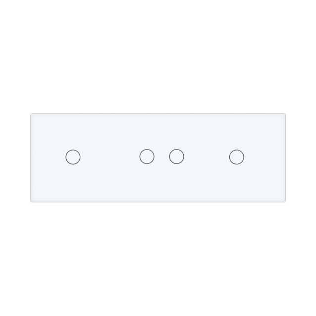 Умный сенсорный ZigBee выключатель 4 сенсора (1-2-1) Livolo белый стекло (VL-C701Z/C702Z/C701Z-11)