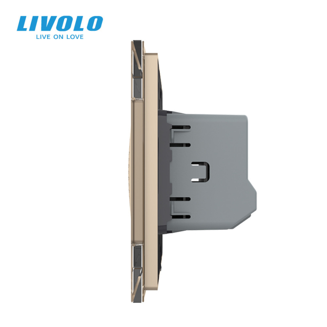 Умный дверной звонок сирена ZigBee Livolo золото (VL-C7-FCBZ-2AP)